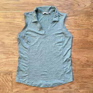 Lady Hagen Sleeveless Golf Polo Shirt Size S Green Space Dye V-Neck